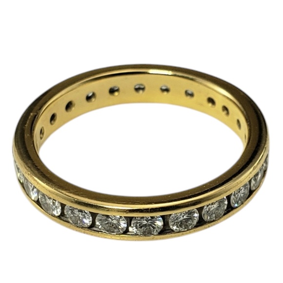 14K Yellow Gold and Diamond Eternity Band Ring #20503 - Picture 2 of 6